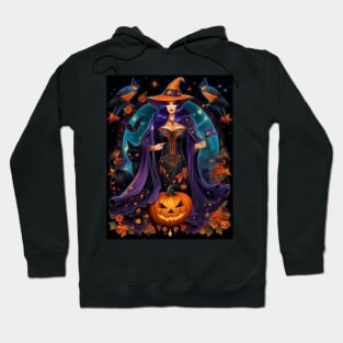 Halloween Spooky Neon Black Magic Witch Hoodie